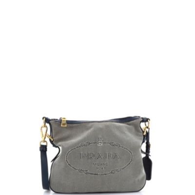 Small Logo Messenger Bag Canvas with Leather