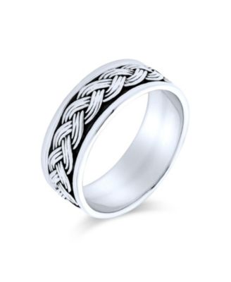 Silver Braided Rope Band Ring