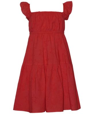 Girls' 8-16 Star Eyelet Sleeveless Dress