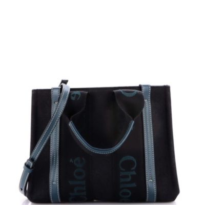 Small Woody Tote Canvas with Leather