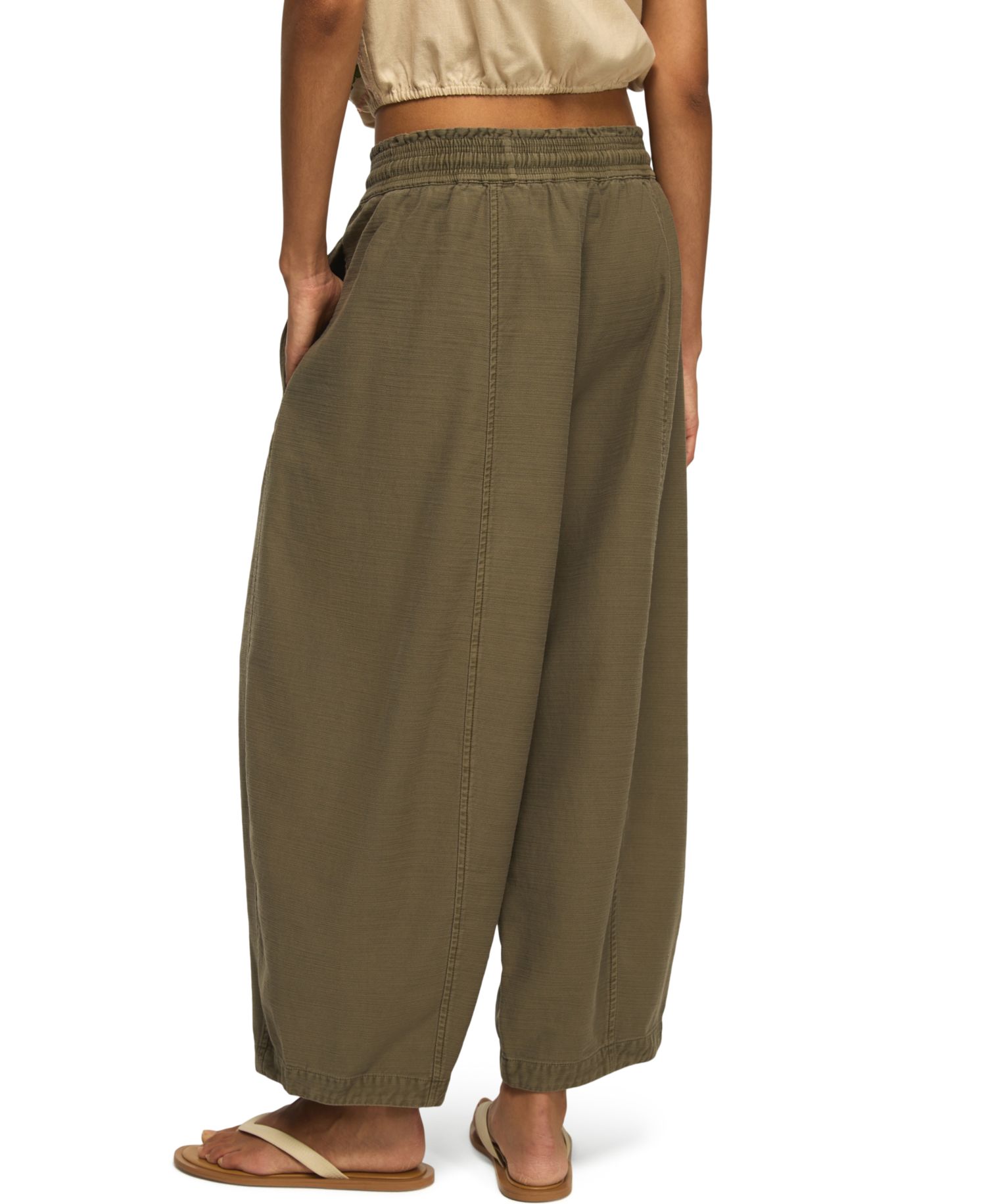 Women's Drawstring Balloon Mid-Rise Pants