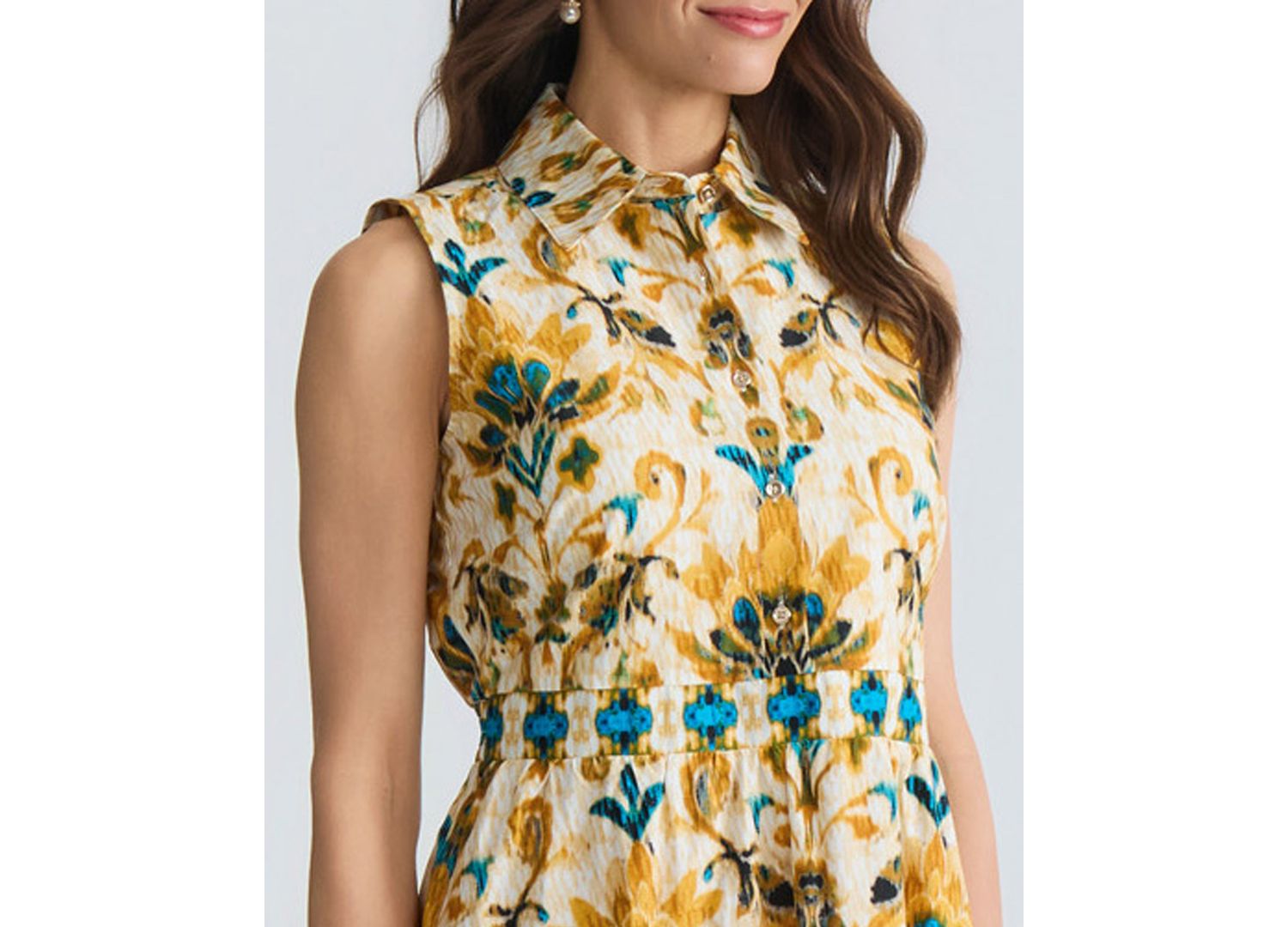 Women's Sleeveless Collared Midi Dress