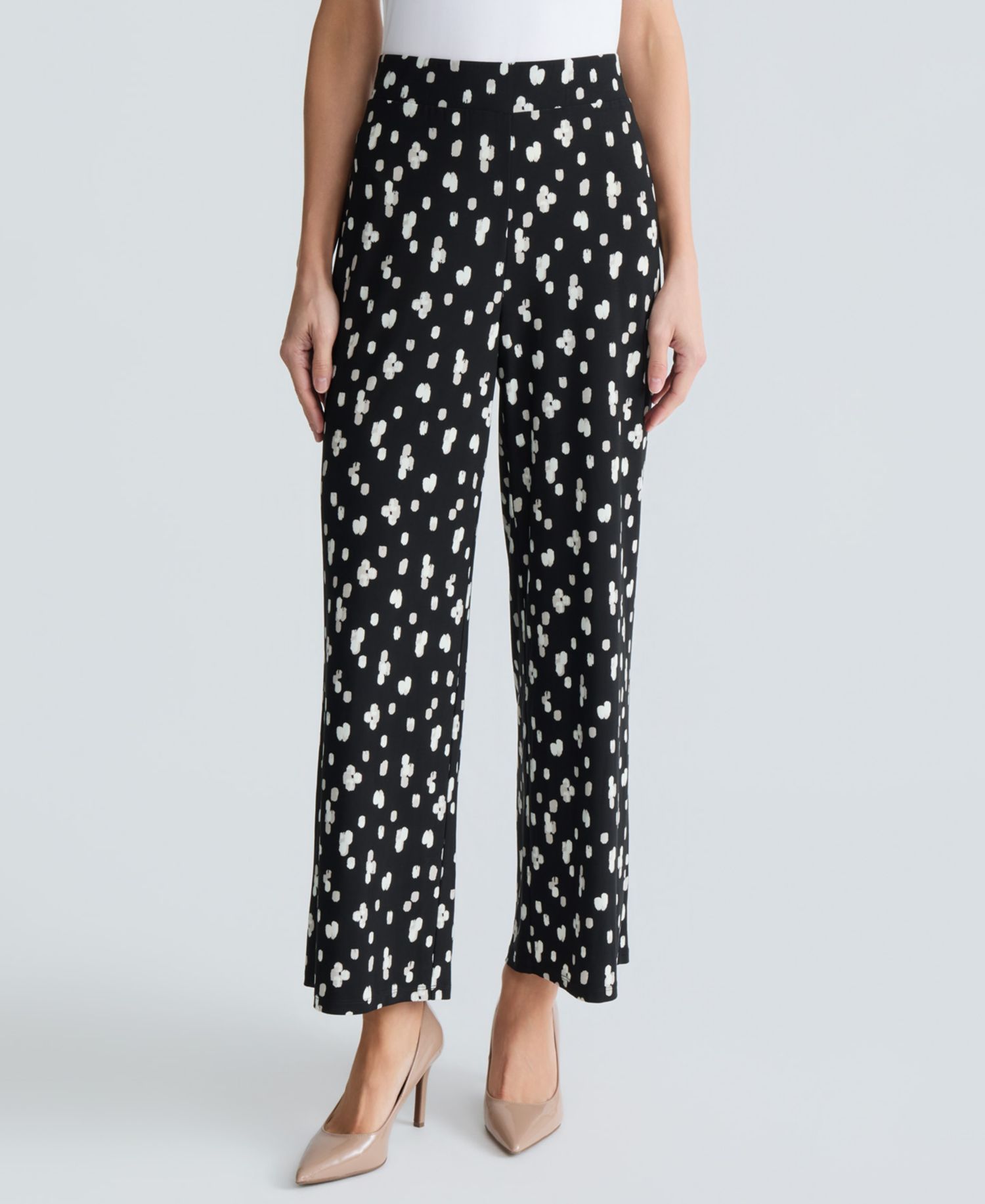 Women's Pull-On Printed Wide-Leg Soft Pants, Regular & Petite