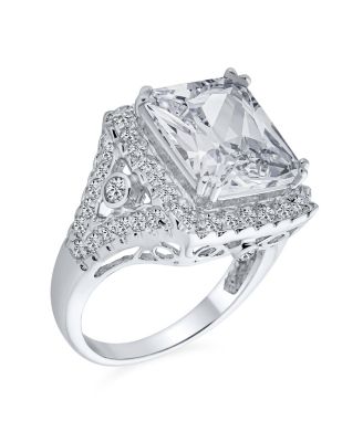 Cubic Zirconia Art Deco Statement Cocktail Ring