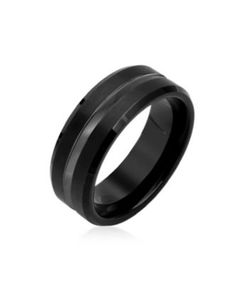 Two Tone Center Couples Titanium Band Ring Comfort Fit