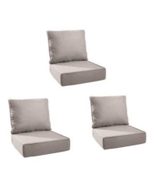 PlushCore 6-Piece Deep Seating Outdoor Lounge Chair Thick Cushion Set (3-Set)