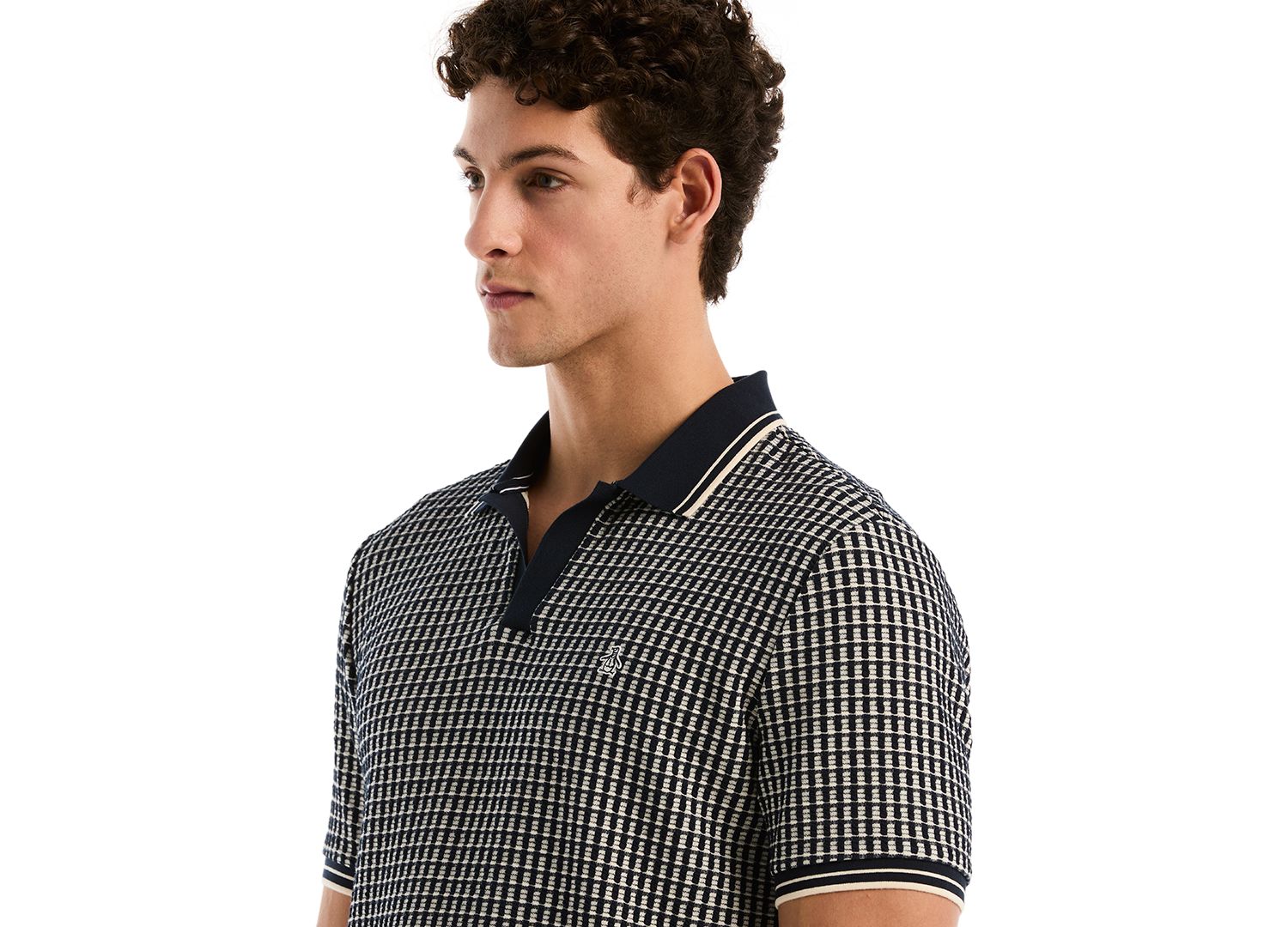 Men's Jacquard Short-Sleeve Polo Shirt