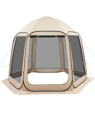 Pop up Screen House Tent, with Carry Bag, Portable Screened in Canopy, Netting Sides, Ground Stakes, for Garden, Patio, Backyard, 4-8 Person