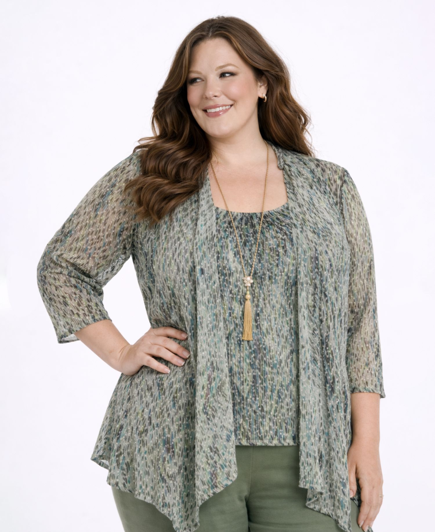 Plus Size Tank Top, Jacket, and Pants, 3-Piece Set