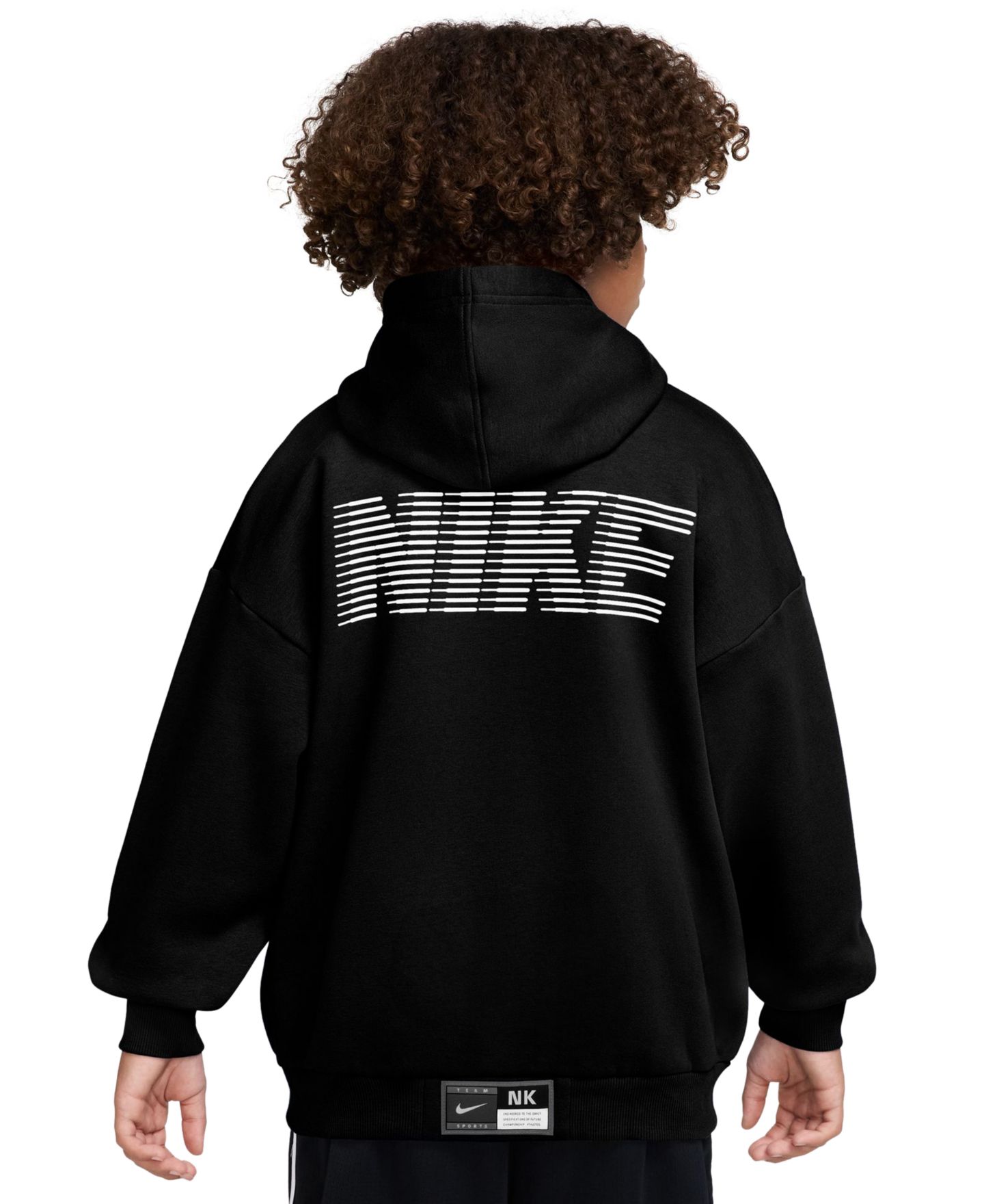 Детское худи Nike Dri-FIT Basketball Long-Sleeve, цвет: Чёрный / Белый — фото 3