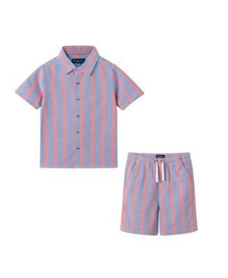 Toddler Boys Striped Airy Oxford Set