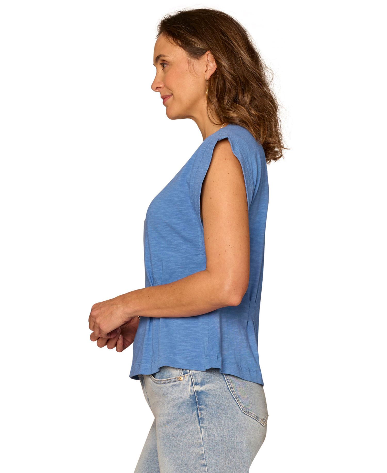 Women's Crewneck Pleated Top