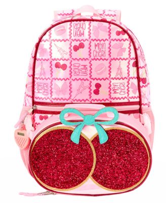 Girls' Backpack, Calculator and Strawberry Shaped Lunch Box, 3-Piece Set