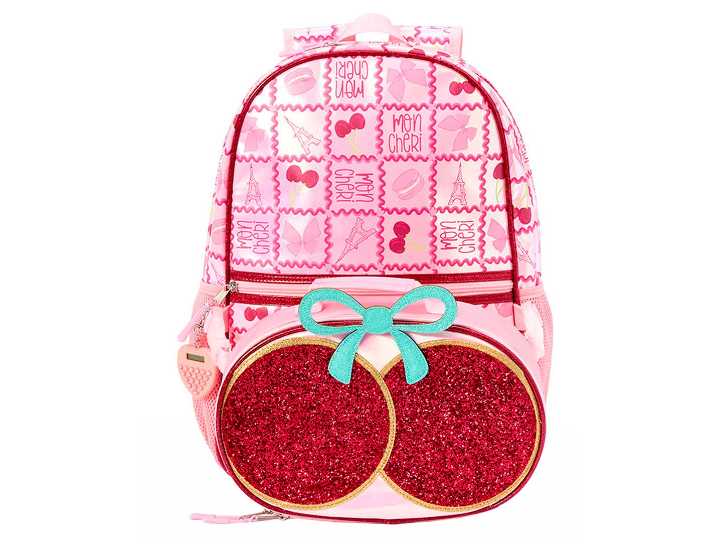 Сумки Rainbow Sugar Backpack, Calculator and Strawberry Shaped Lunch Box, 3-Piece Set для девочек, цвет: Розовый / Красный — фото 1