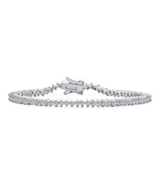 Modern Delicate Cubic Zirconia 2 Prong set CZ Liquid Thin Tennis Bracelet 7 Inch