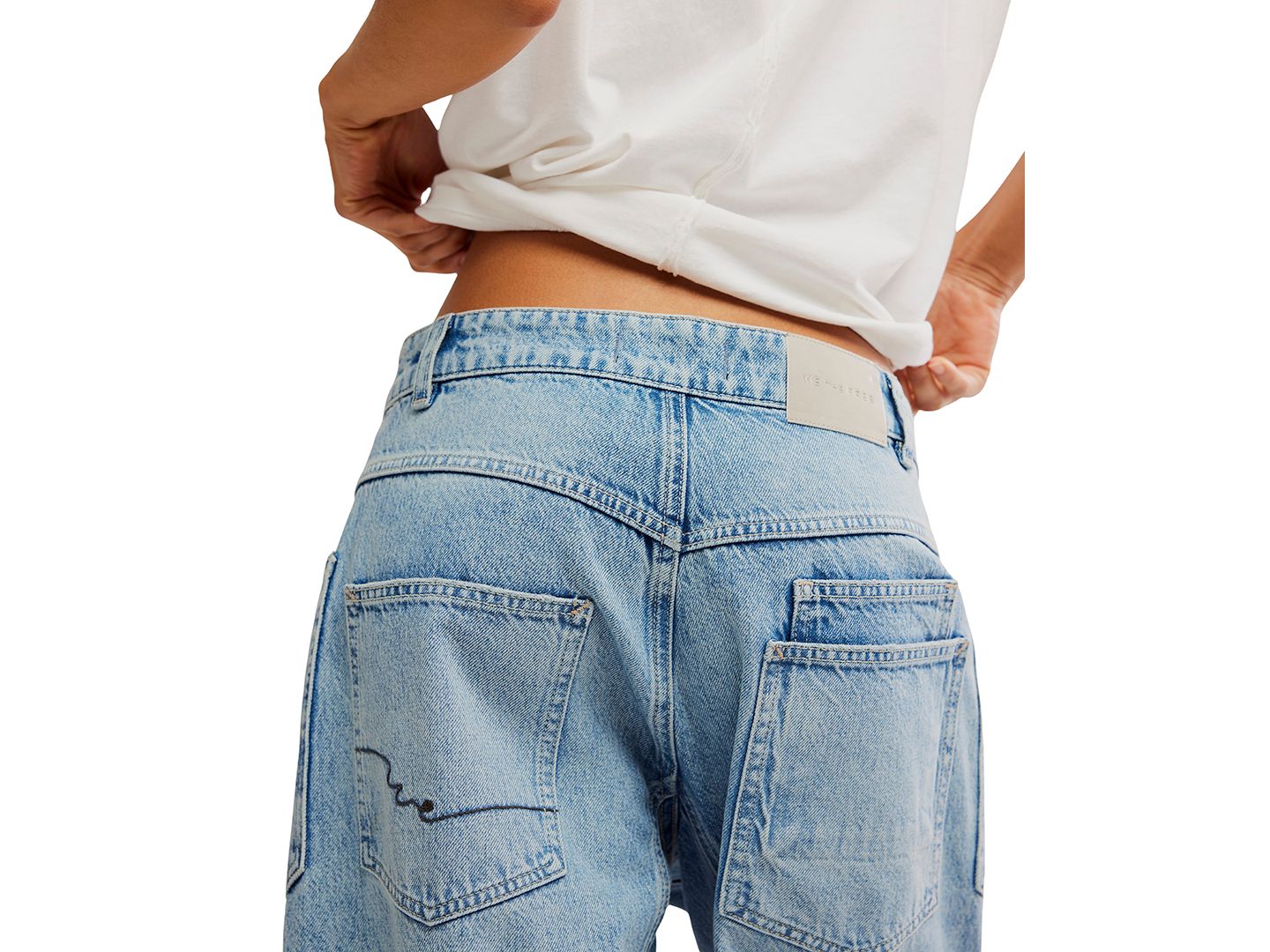 Женские джинсы Free People We The Free Cotton Minimalist Moxie Boyfriend, цвет: County Fair — фото 4