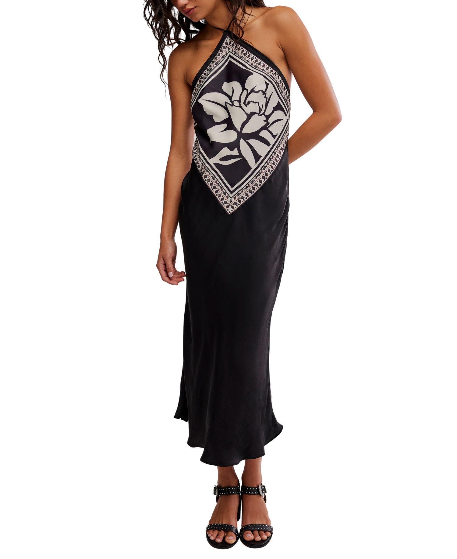 Women's Polyester Citrine Midi Dress