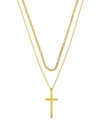 x Moda Sport Waterproof Cross Pendant Layered Chain Necklace
