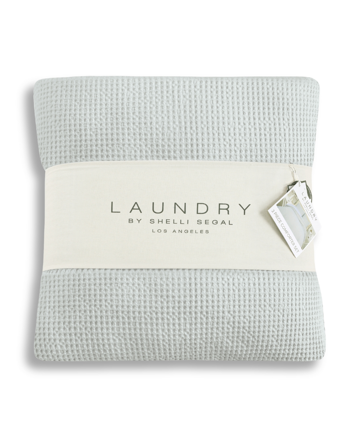 Laundry Stone Washed Cotton Waffle 3-Piece Comforter Set