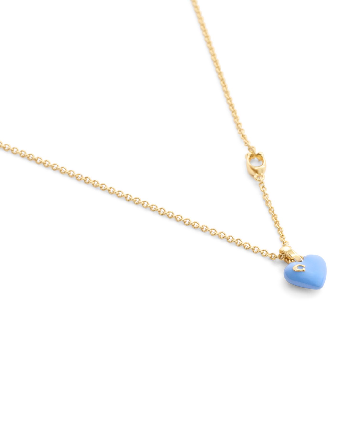 Faux-Stone Signature C Enamel Heart Pendant Necklace