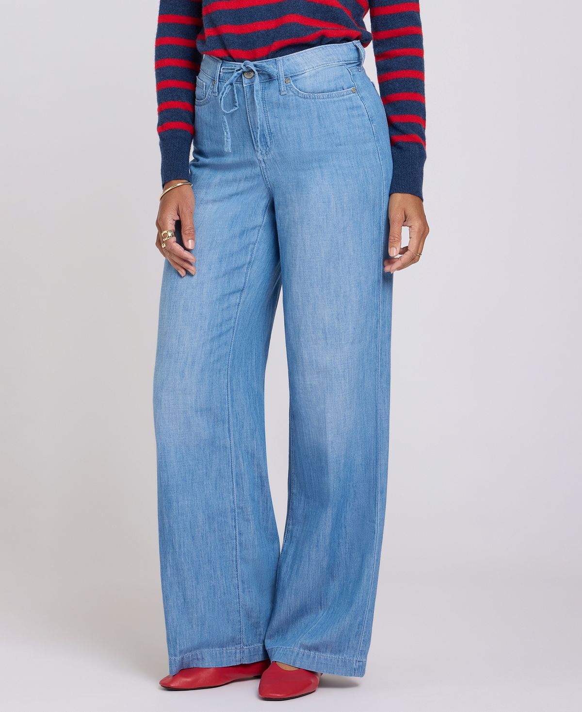 NYDJ Women's Teresa Wide-Leg Jeans with Drawstring Waist view 1 — MAYCSS fashion products