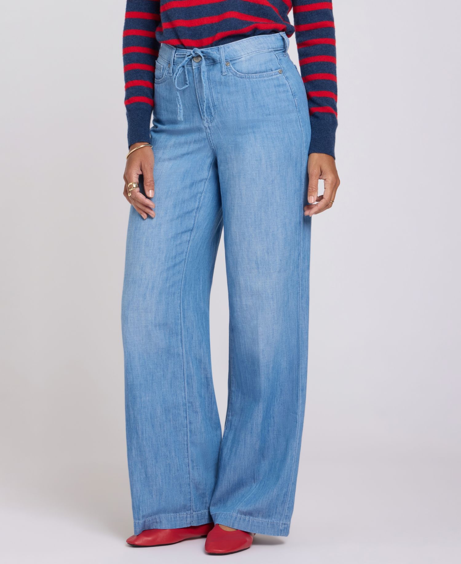 Women's Teresa Wide-Leg Jeans with Drawstring Waist