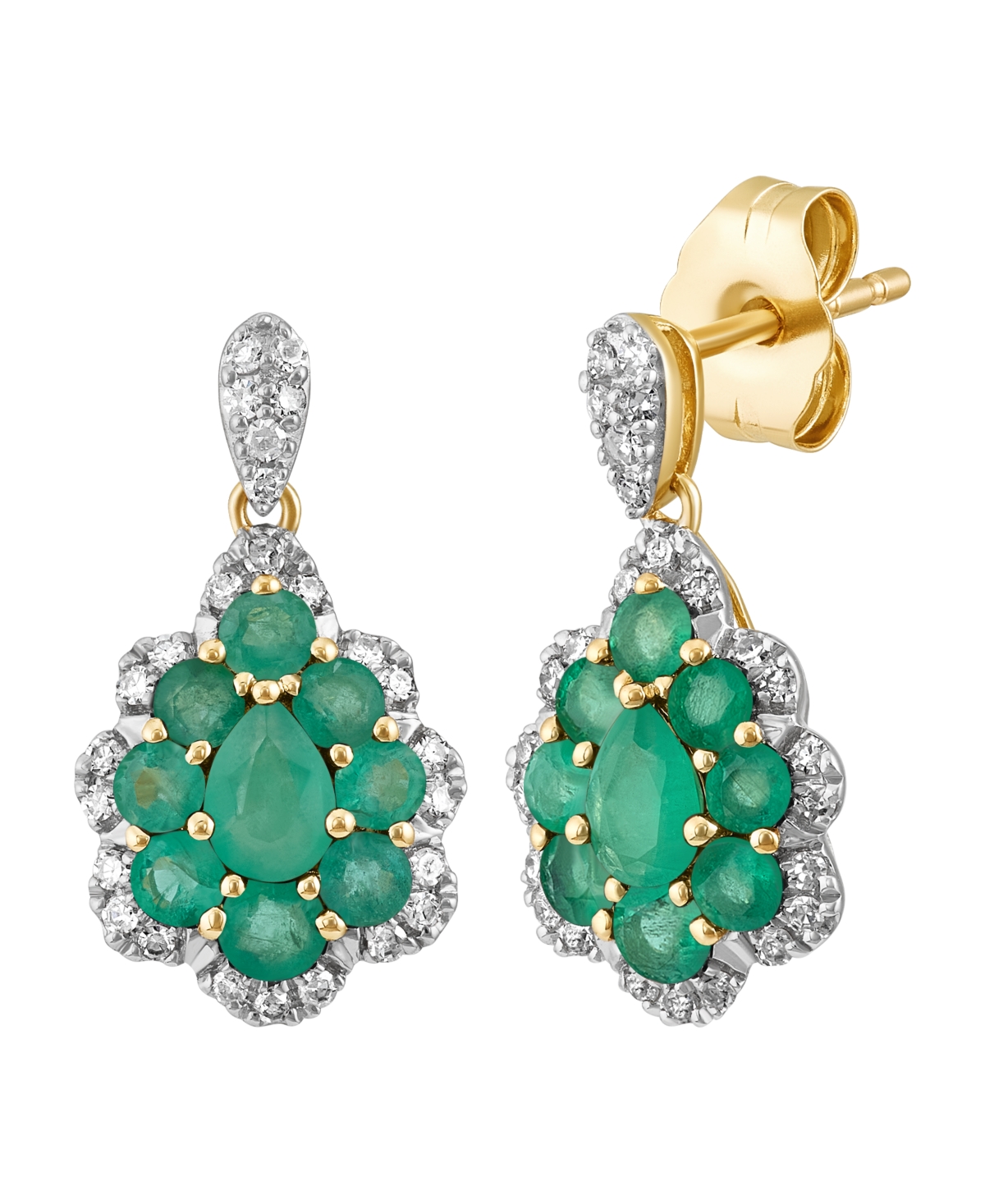 Macy's Sapphire (1-1/8 ct. t.w.) & Diamond (1/6 Drop Earrings 14k White Gold (Also Available Emerald and Ruby)