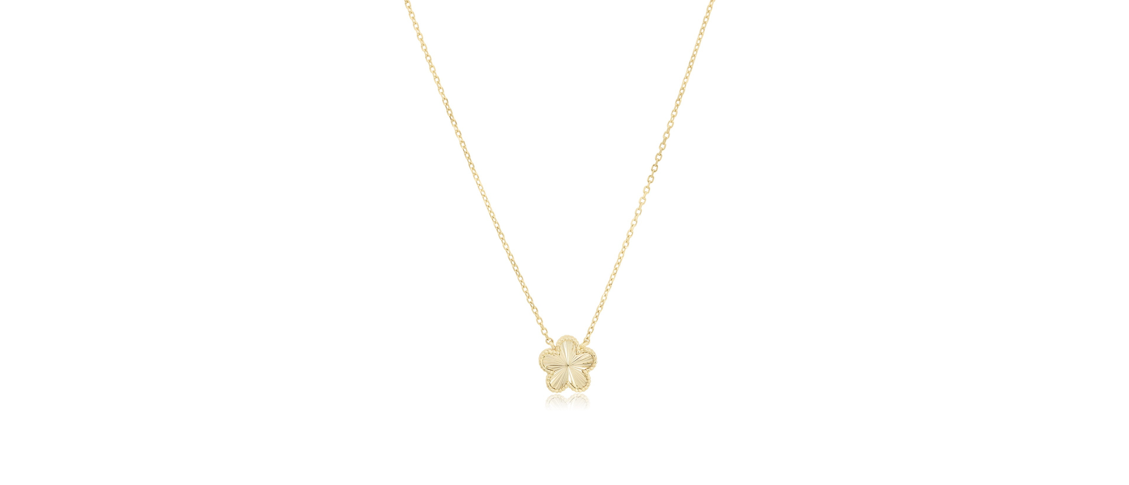 The Lovery Fluted Single Flower Necklace 14K Gold-Plated Sterling Silver