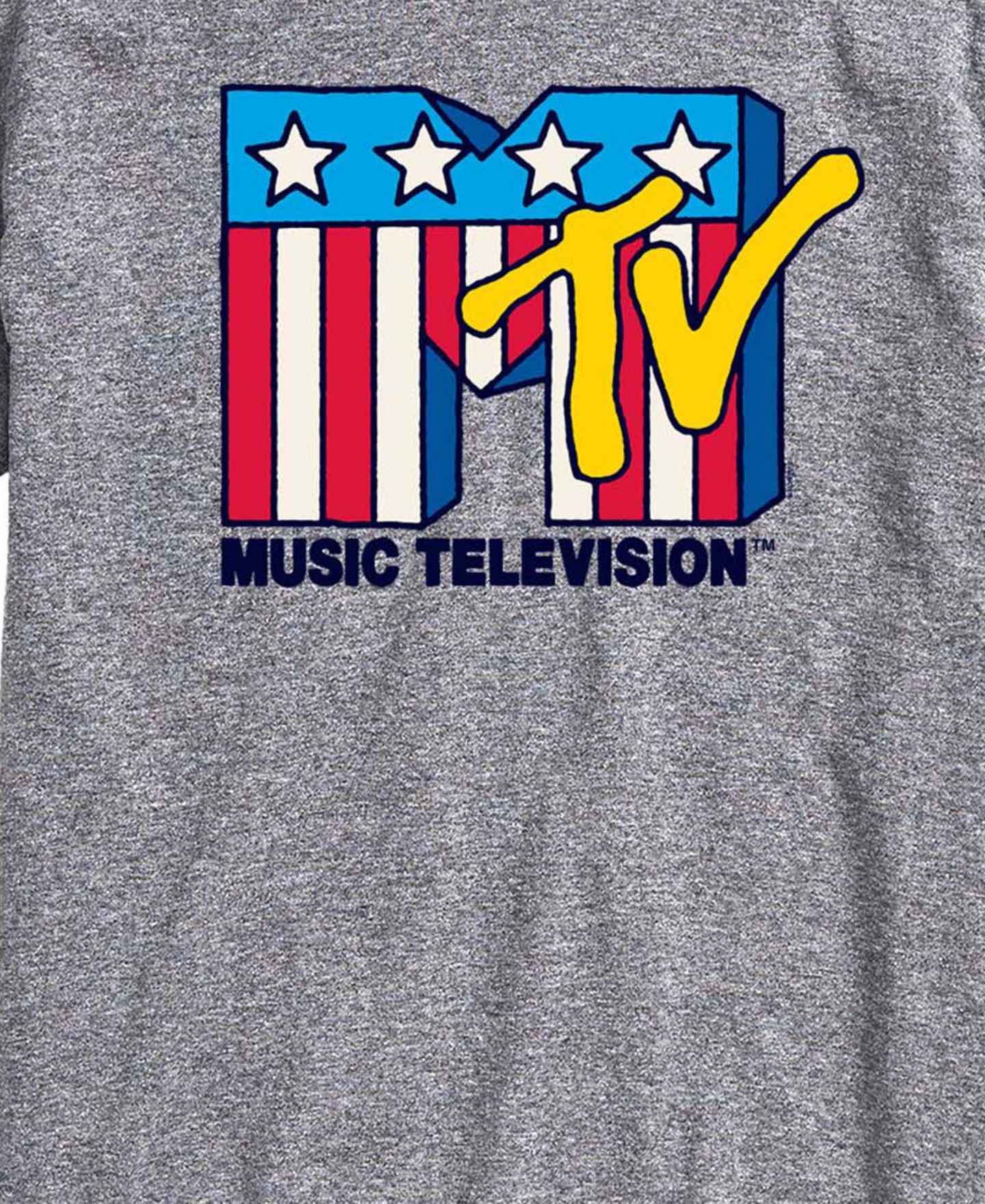 Мужская футболка AIRWAVES Mtv USA Flag Short-Sleeve Graphic, цвет: Меланжевый — фото 3