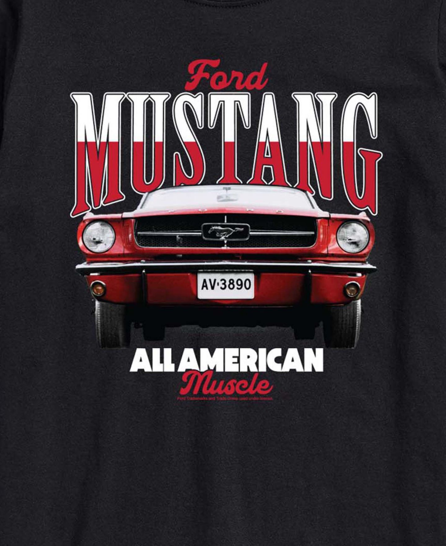 Мужская футболка AIRWAVES Ford 1965 Mustang Short-Sleeve Graphic, цвет: Чёрный — фото 3