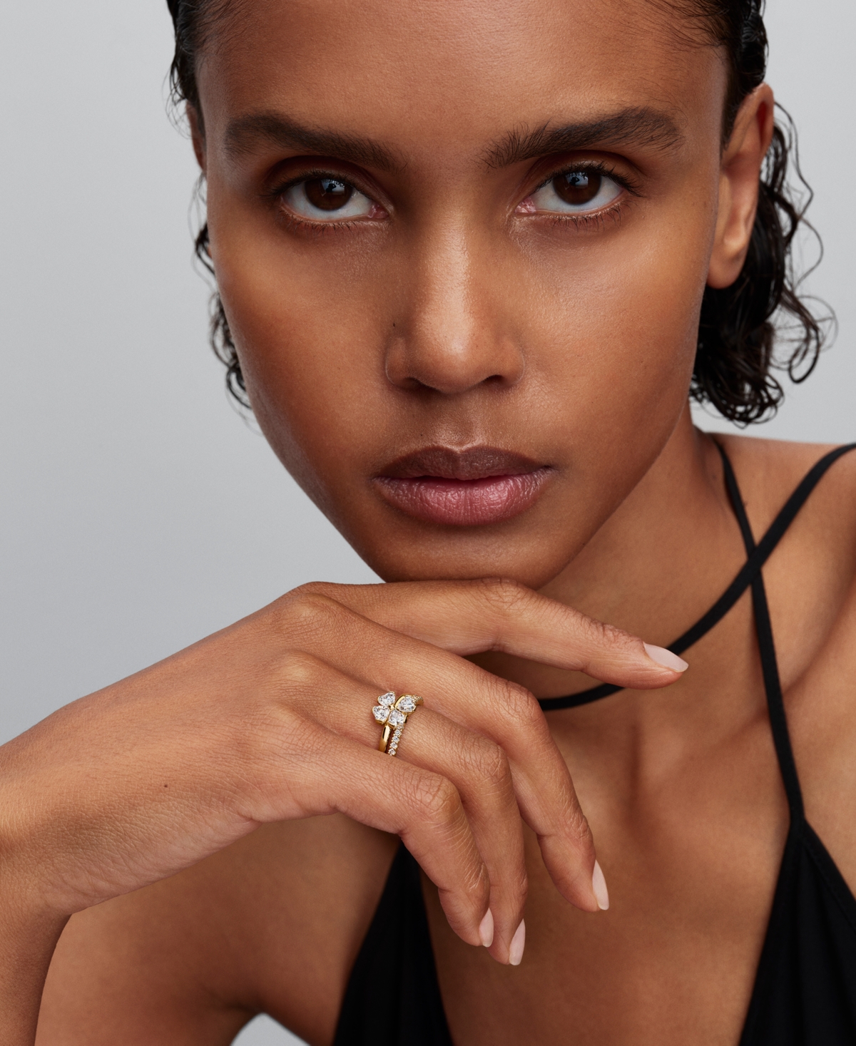 Pandora Sparkling Lucky Clover Splittable Ring