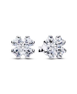 Sparkling Lucky Clover Stud Earrings