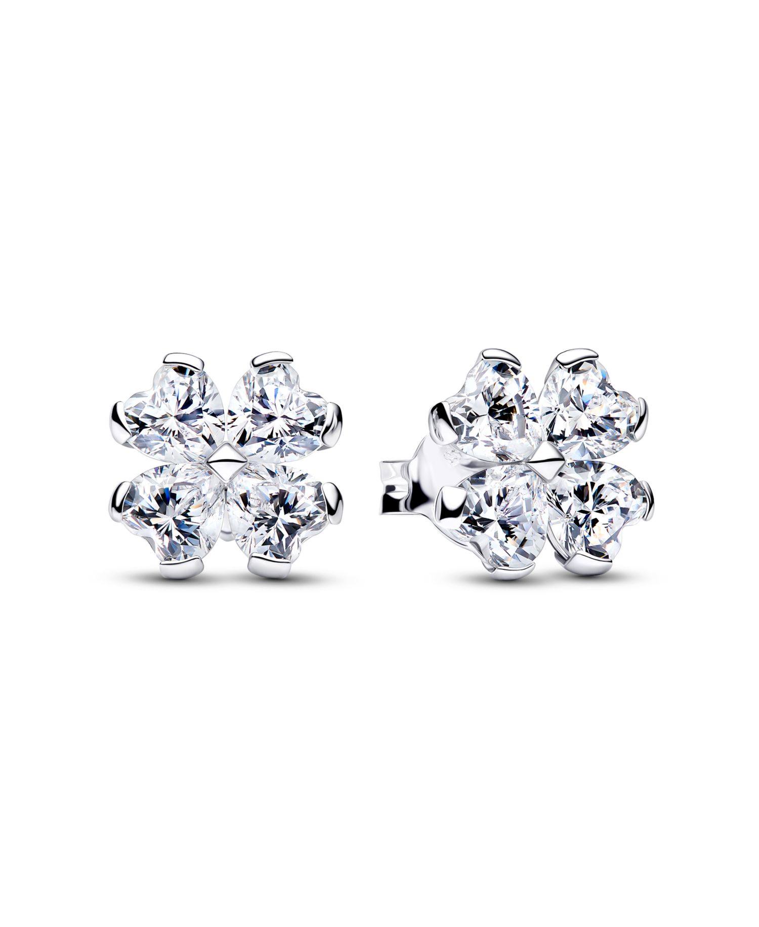 Sparkling Lucky Clover Stud Earrings