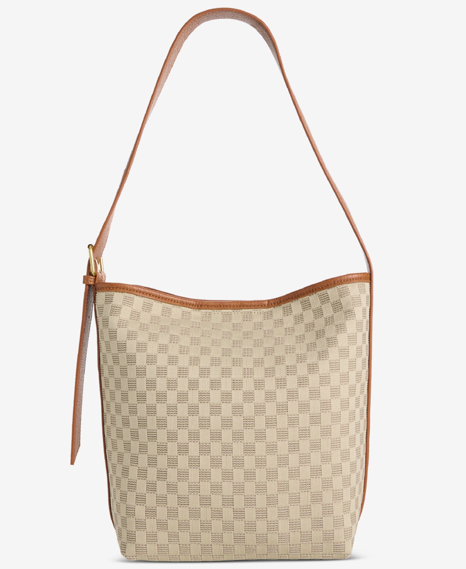 Checkered Soft Knit Soft Hobo