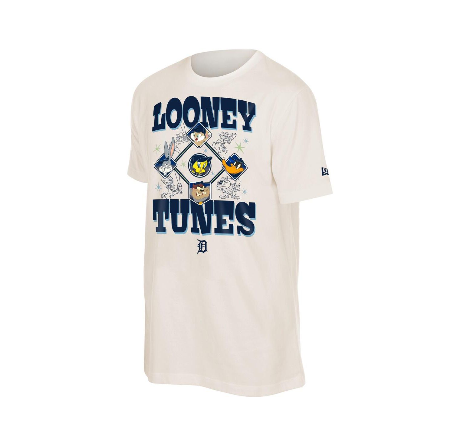 Men's and Women's Cream Detroit Tigers Looney Tunes T-Shirt