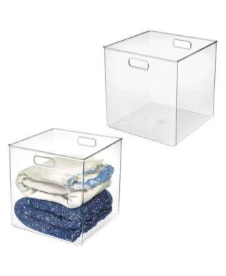 Large Cube Storage Bin, Set of 2, Clear, Made in USA