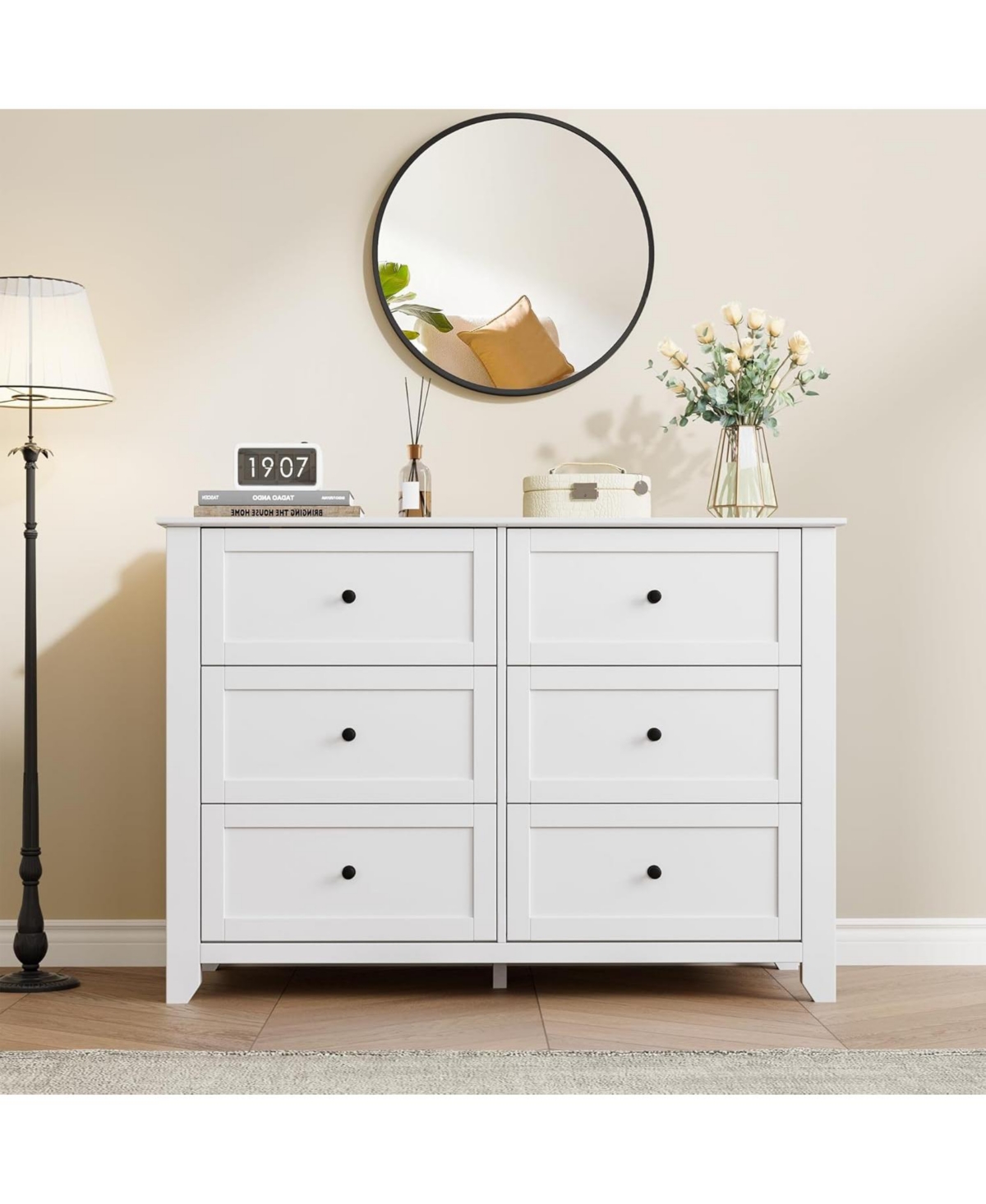 gaomon 6 Drawer Dresser for Bedroom, Large Dresser with Deep Drawers and Metal Knobs, Modern Wooden Chests of Drawers for Entryway