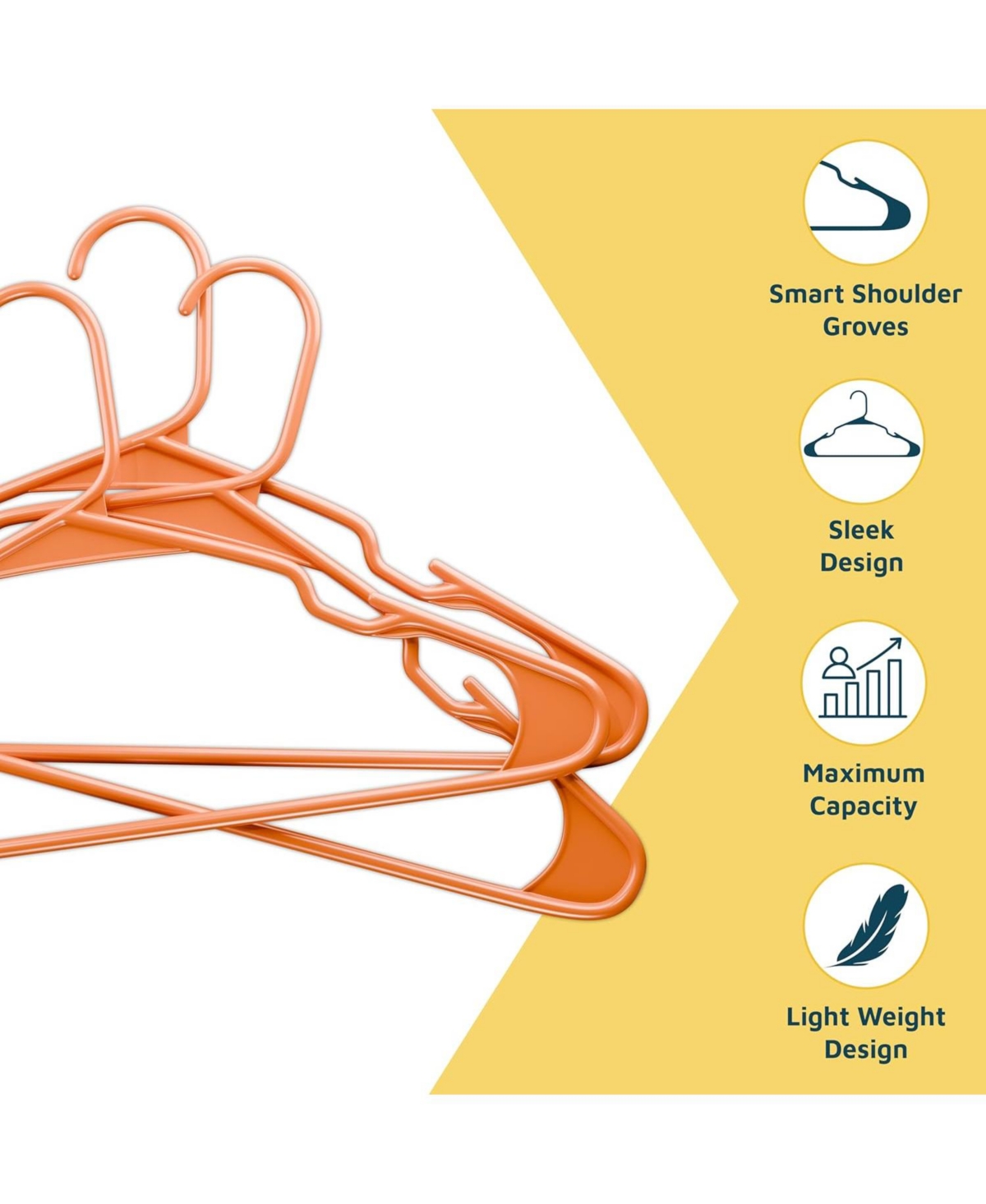 Lifemaster heavy-duty plastic hangers for clothes, dresses & coats non-slip grooves, space-saving design