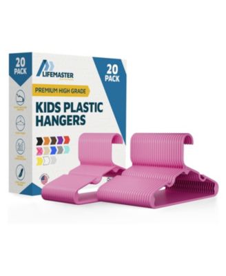 Kids Plastic Hangers, , 11.6", with shoulder notches, space-saving, hold 5 lbs, ideal for baby, toddler & kids  clothes, 20-pack.