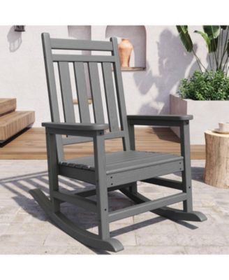 1 PC All Weather Resistant Outdoor HDPE Porch Rocking Chair for Balcony Backyard Porch