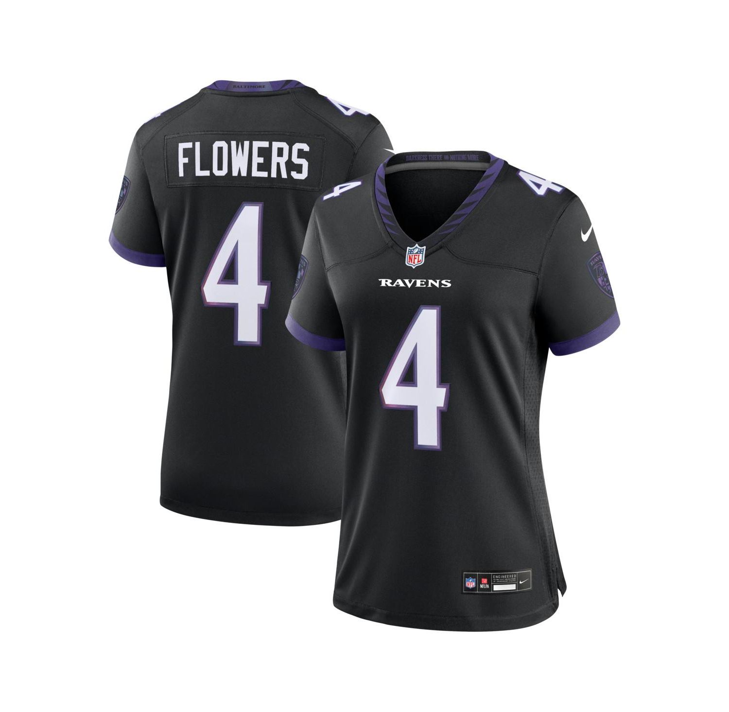 Women's Zay Flowers Black Baltimore Ravens Alternate Game Jersey