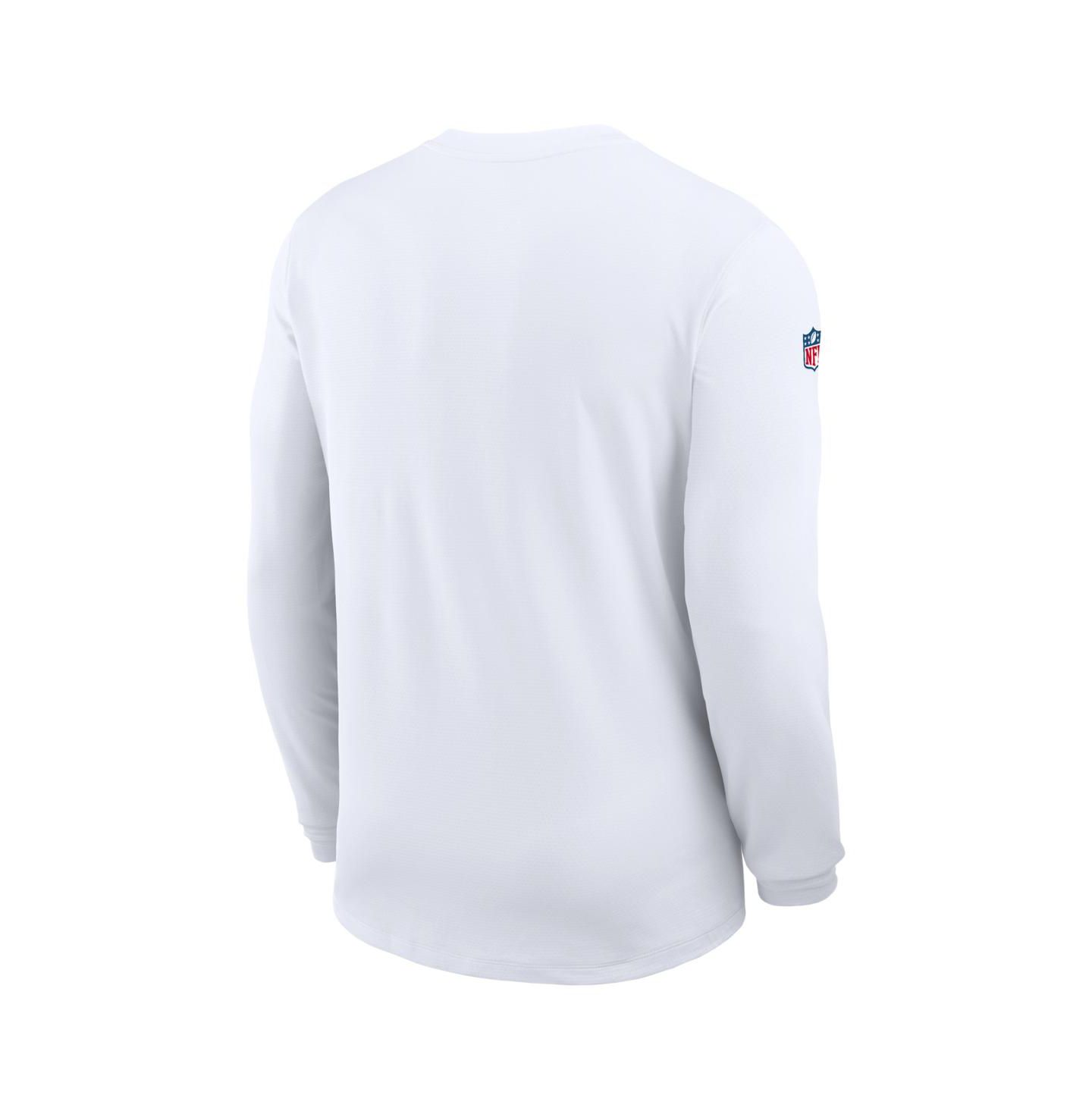 Мужская футболка Nike White Kansas City Chiefs Sideline Coaches UV Dri-FIT Long Sleeve — фото 3