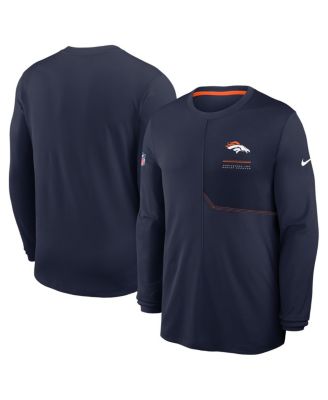 Men's Navy Denver Broncos Sideline Coaches UV Dri-FIT Long Sleeve T-Shirt