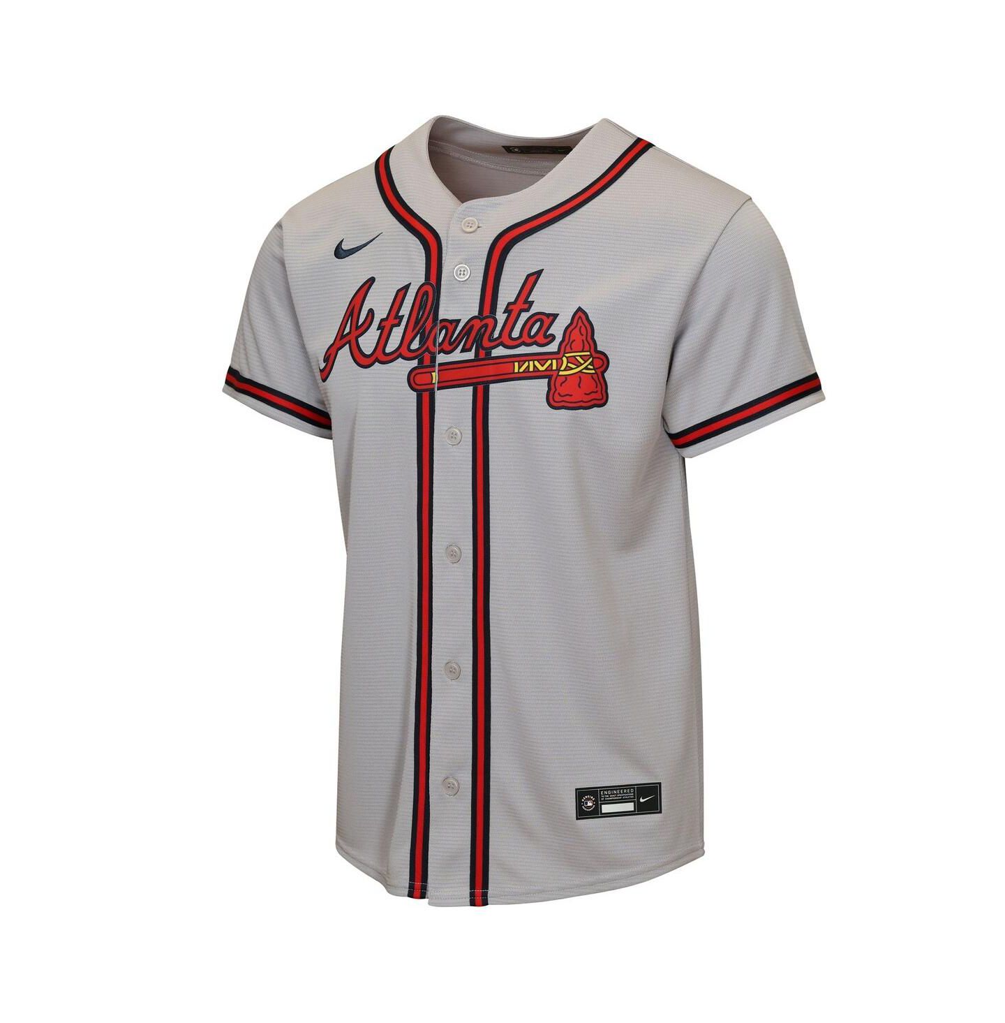 Детский топ Nike Gray Atlanta Braves Road Replica Jersey — фото 2