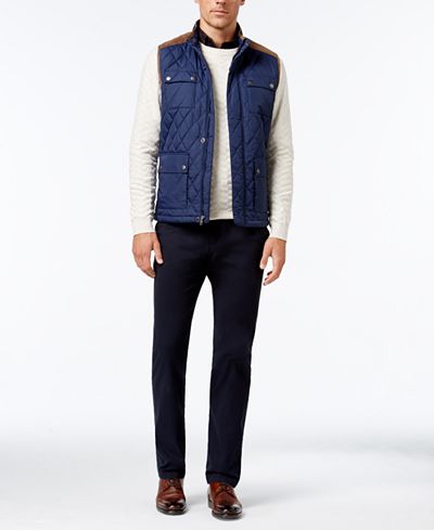 Tasso Elba Quilted Vest, Crew-Neck Sweater, Paisley Shirt and Pants, Only at Macy's