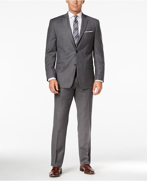 Michael Kors Men's ClassicFit Gray Solid Flannel Suit & Reviews