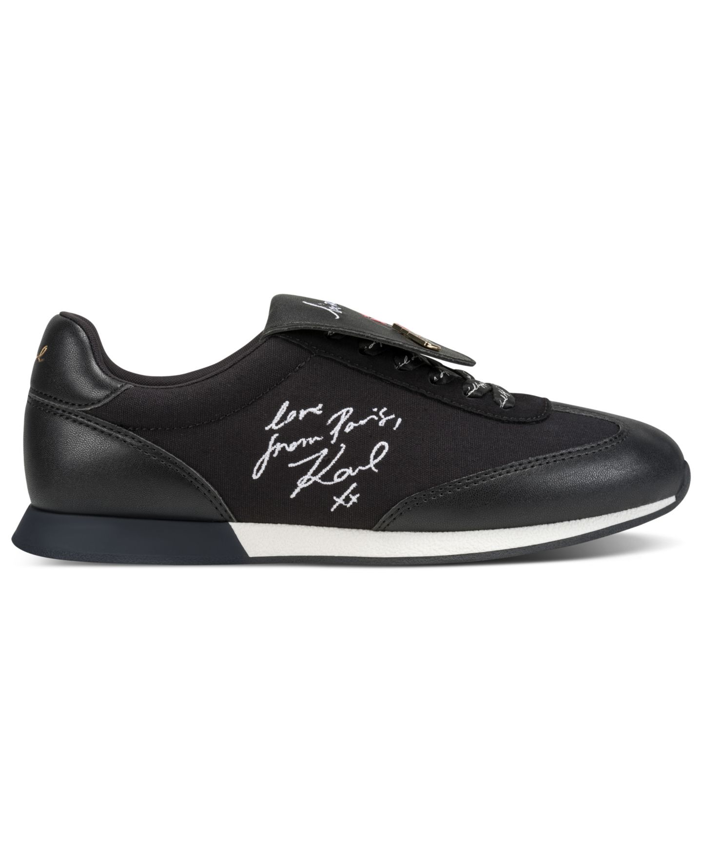 Женские кроссовки KARL LAGERFELD PARIS Midwood Lace-Up, цвет: Чёрный гладкий — фото 2