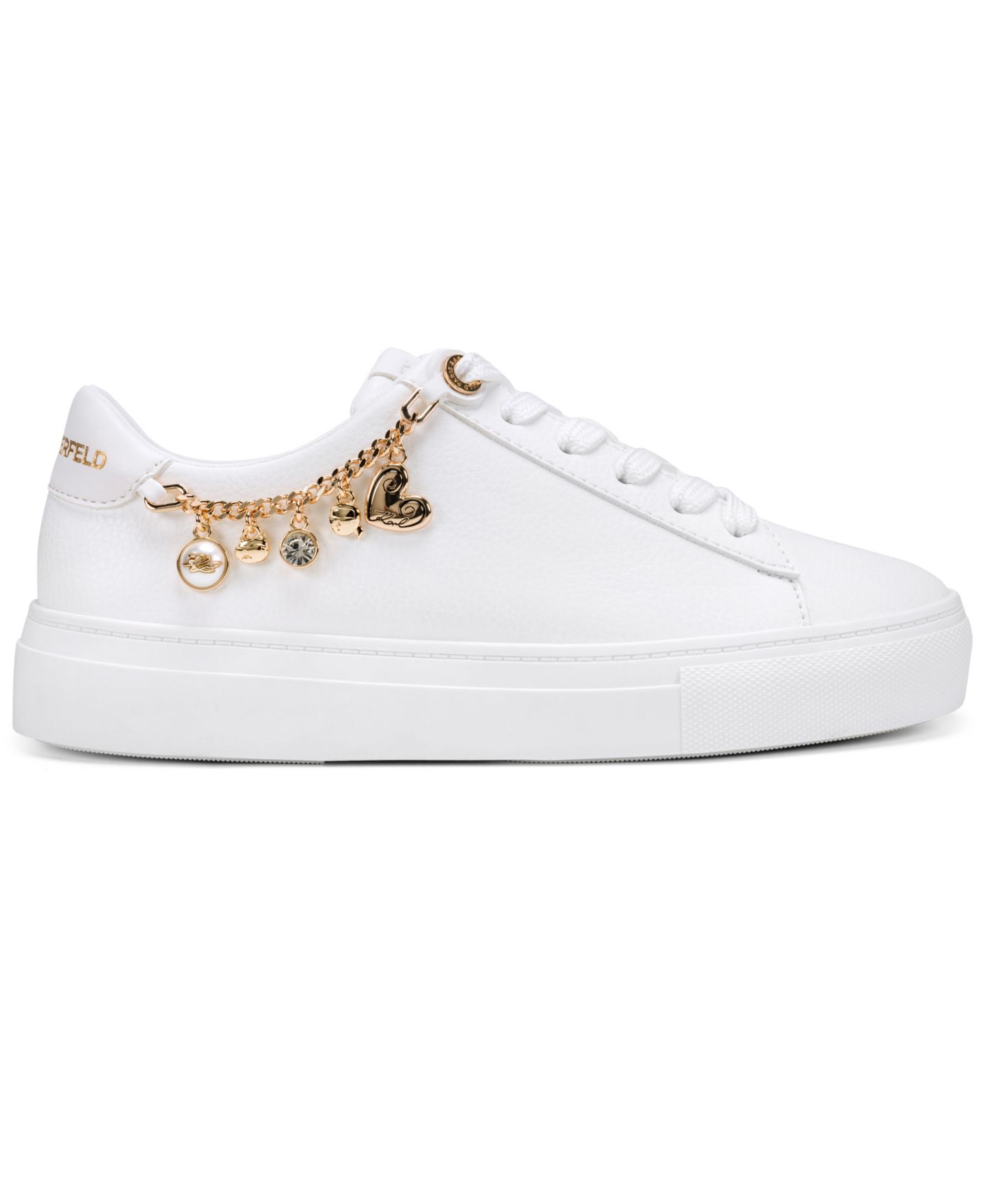 Женские кроссовки KARL LAGERFELD PARIS Cate Charms Lace-Up, цвет: Яркий белый гладкий — фото 2