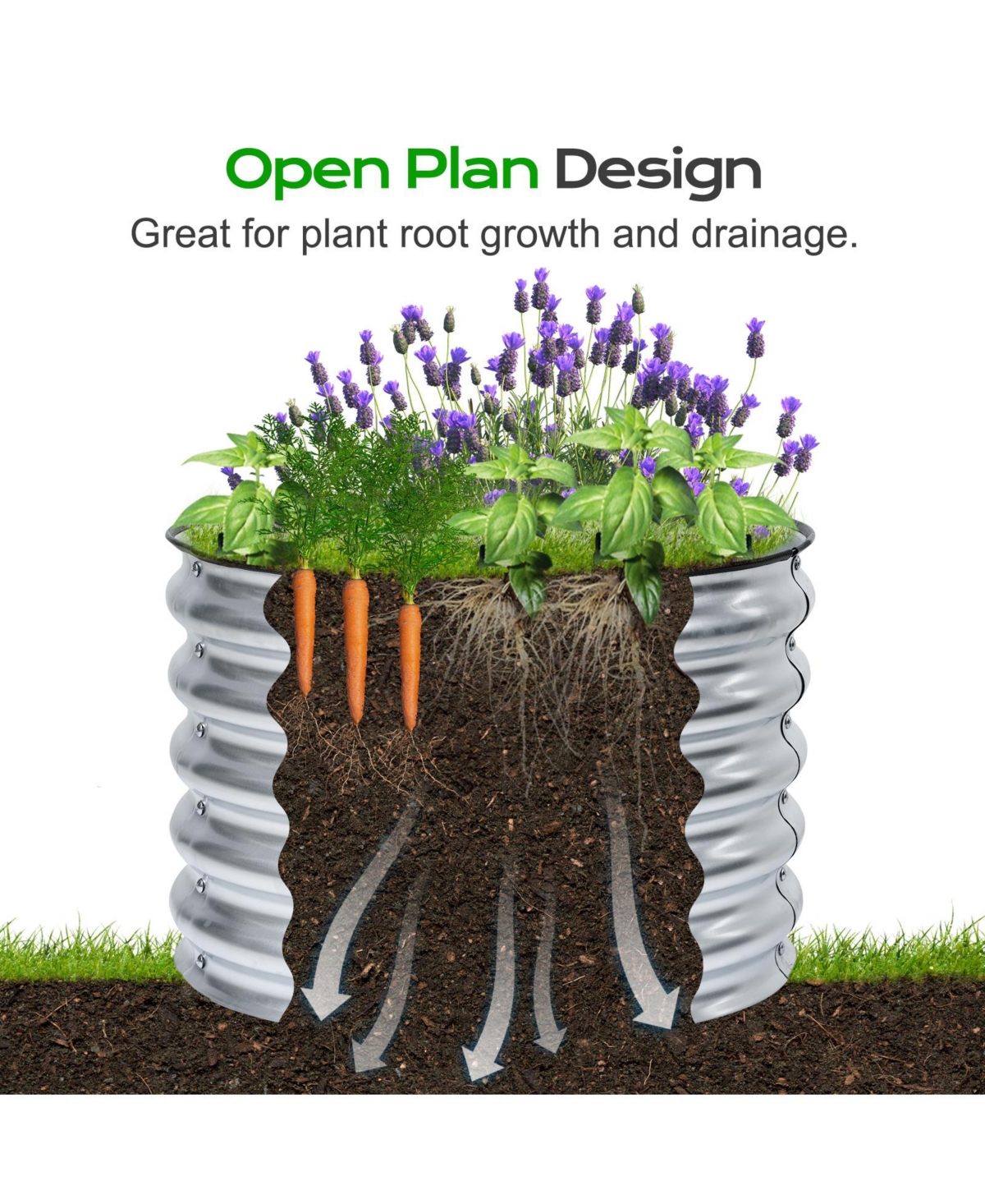 Aoodor Tall Aluzinc Metal Raised Garden Bed Round