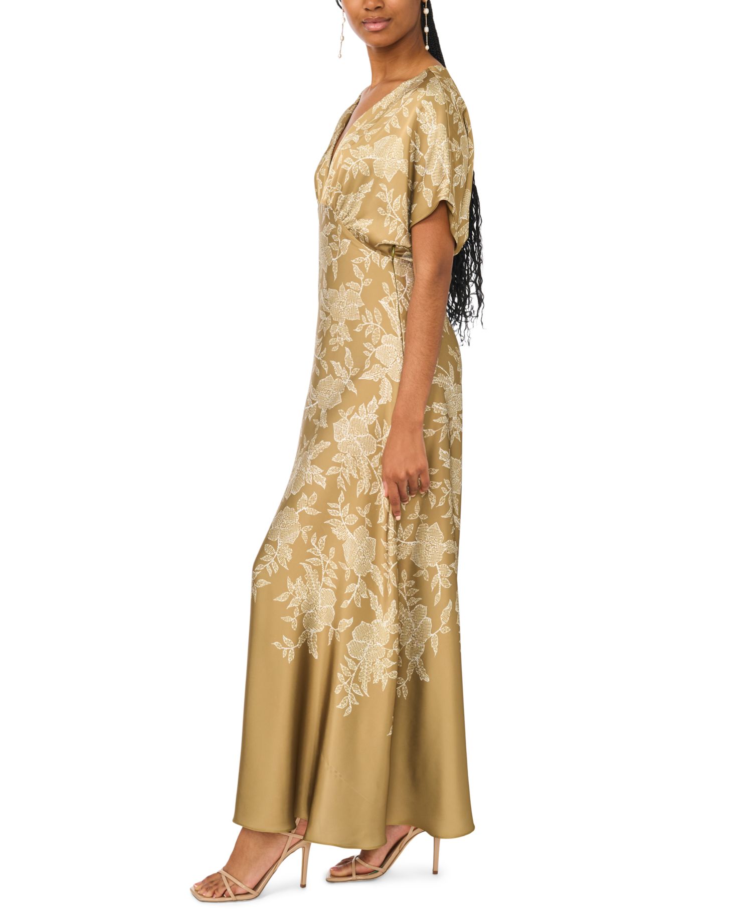 Women's Dolman-Sleeve V-Neck Maxi Dress